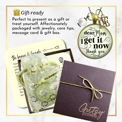 Handmade Gutsy Goodness Jewelry Message Card Dear Mom I Get It Now Necklace Gift From Adult Daughter Love You Theme Boho Jewelry & Message Card