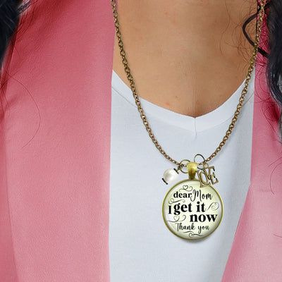 Handmade Gutsy Goodness Jewelry Dear Mom I Get It Now Necklace Gift From Adult Daughter Love You Theme Boho Jewelry & Message Card