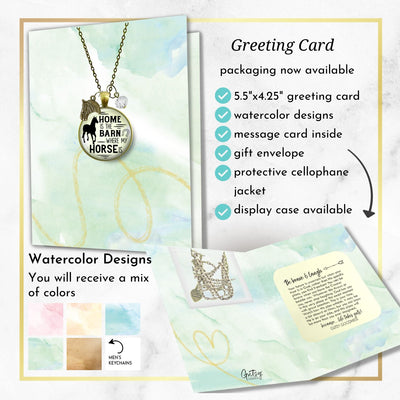Handmade Gutsy Goodness Jewelry Home Is The Barn Where My Horse Is Necklace Western Boho Country Girl Charm Jewelry & Card