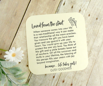 Bonus Dad Mom Adoption Keychain Born In My Heart Love Meaningful Step Parent Jewelry Miracle Charm - Gutsy Goodness Handmade Jewelry