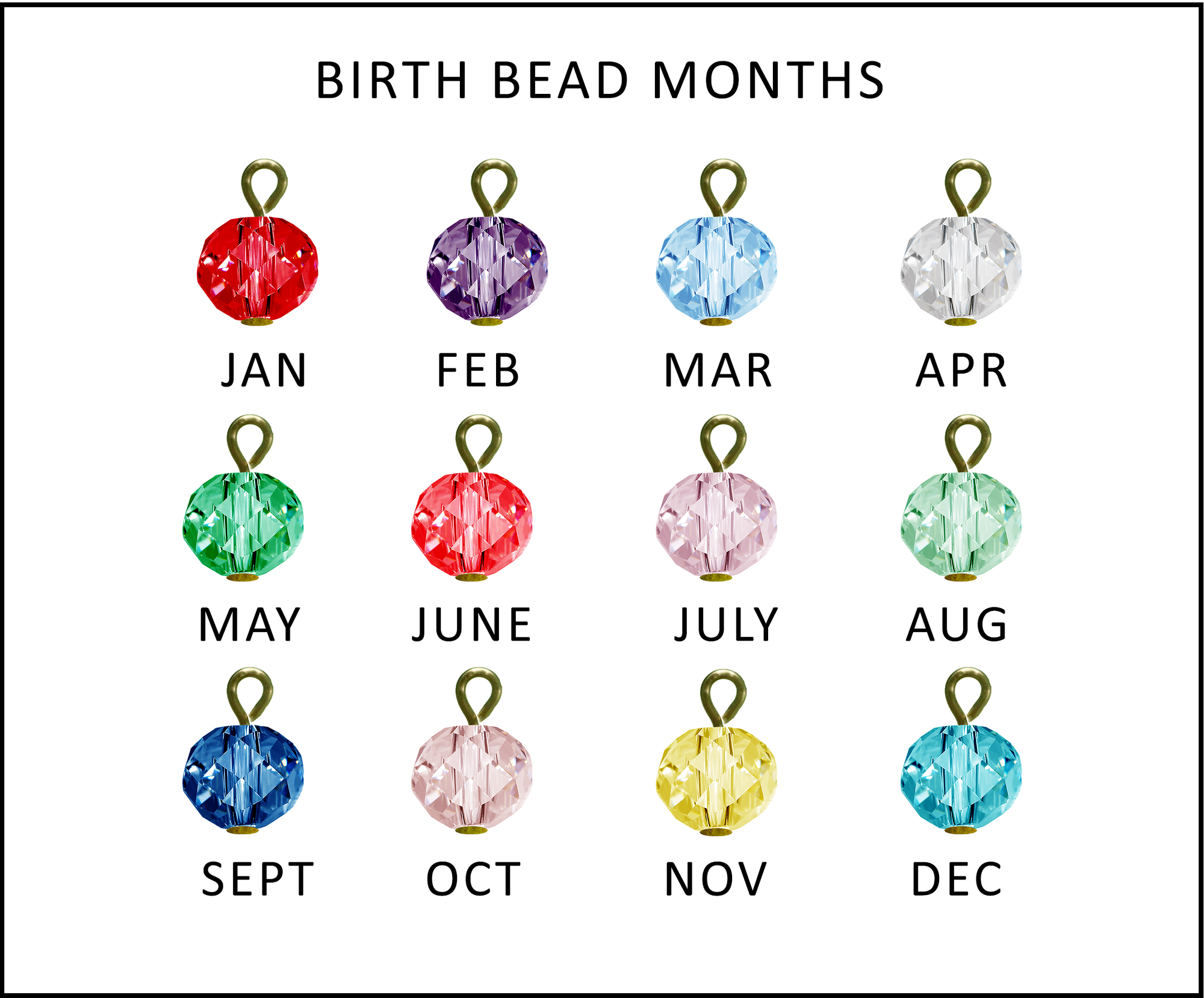 Birth Month Bead - Add 2+ - Gutsy Goodness