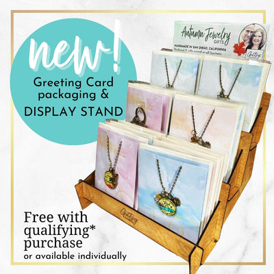 Gutsy Goodness Display Shelving Handmade Baltic Birch Wood 3-Tier Angled Shelf Jewelry Greeting Card Promotion  Display - Gutsy Goodness Handmade Jewelry