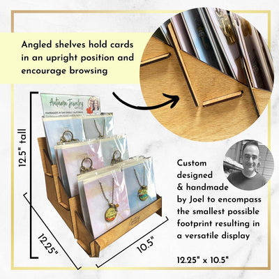 Gutsy Goodness Display Shelving Handmade Baltic Birch Wood 3-Tier Angled Shelf Jewelry Greeting Card Promotion  Display - Gutsy Goodness Handmade Jewelry