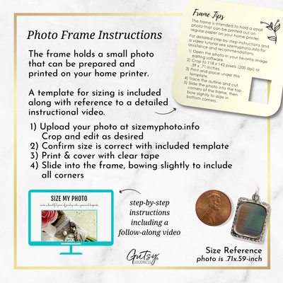 Silver Photo Frame Charm | Gutsy Goodness - Gutsy Goodness