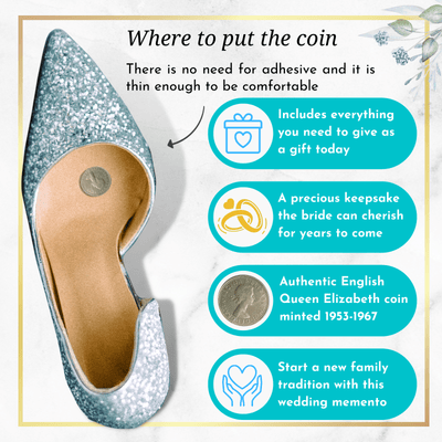 Sixpence Coin For Bride's Wedding Shoe Something Old New Borrowed Blue Tradition Keepsake Gift Box   - Gutsy Goodness Handmade Jewelry
