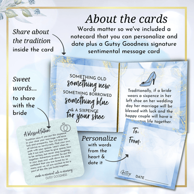 Sixpence Coin For Bride's Wedding Shoe Something Old New Borrowed Blue Tradition Keepsake Gift Box   - Gutsy Goodness Handmade Jewelry