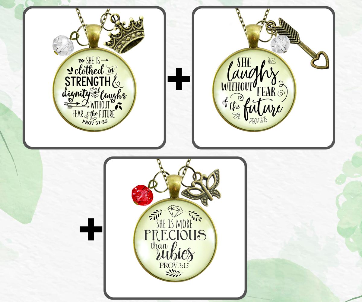 BUNDLE: She Laughs Without Fear 3 Necklace Bundle & Save - Gutsy Goodness