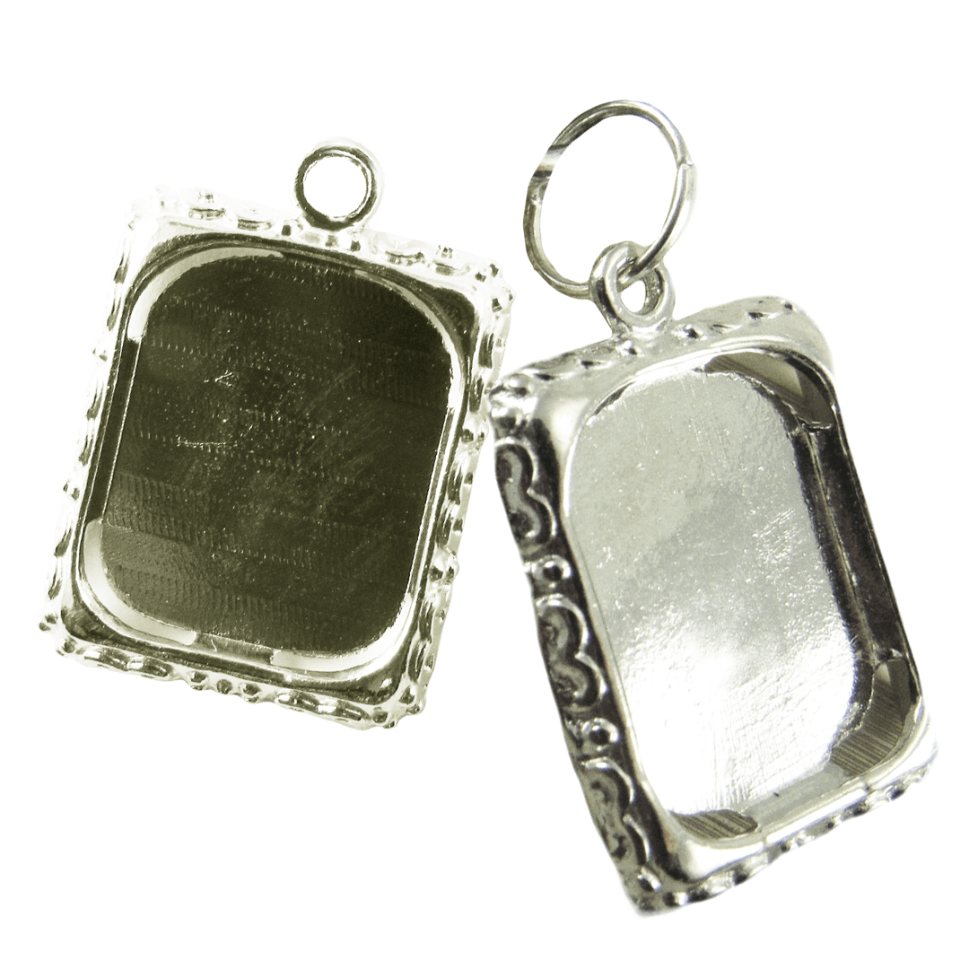21mm x 18mm Silver Metal Photo Frame Charms 3ct by hildie & jo
