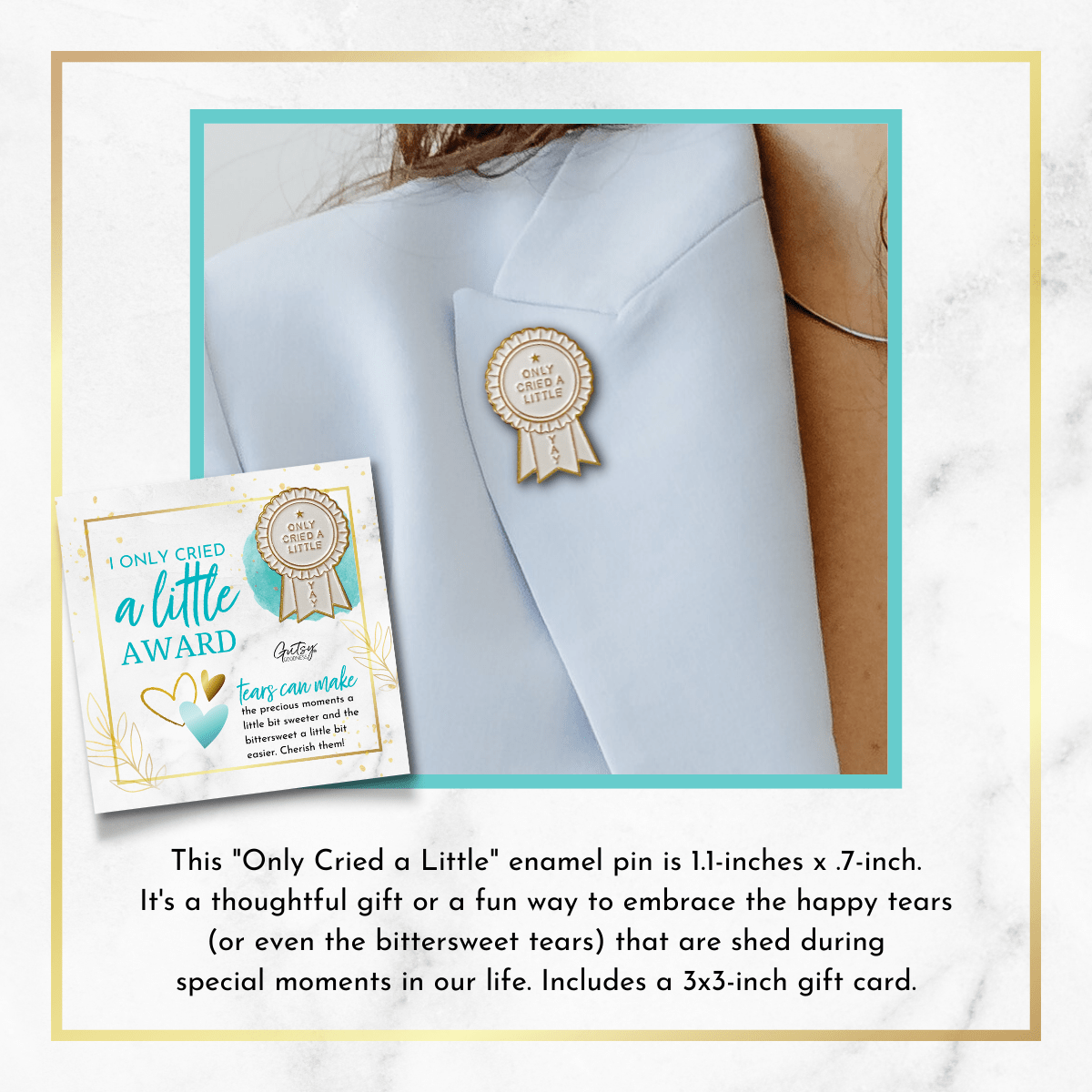 I Only Cried A Little Pin Special Occasion Wedding Shower Baby Shower Fun Novelty Enamel Pin  Pin - Gutsy Goodness Handmade Jewelry