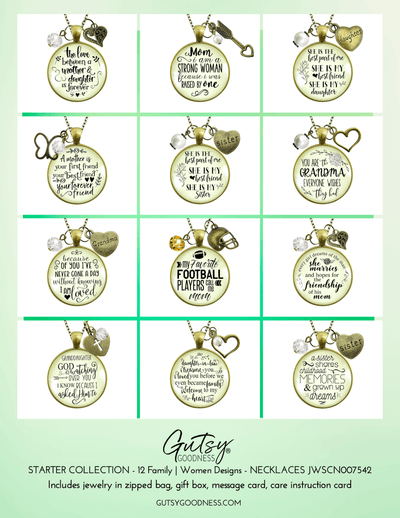 Starter Pack Women Relatives Collection Handmade Necklaces Assortment Kit Mother Daughter Sister Grandma 12 Individual Gift Boxes - Gutsy Goodness