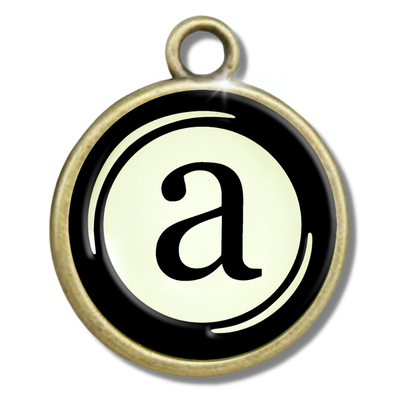 Typewriter Letters & Punctuation Glass Vintage Style Personalization Charms - Gutsy Goodness
