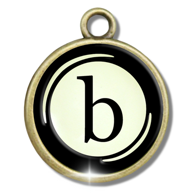 Typewriter Letters & Punctuation Glass Vintage Style Personalization Charms - Gutsy Goodness