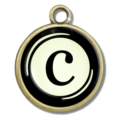 Typewriter Letters & Punctuation Glass Vintage Style Personalization Charms - Gutsy Goodness