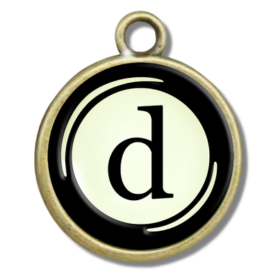 Typewriter Letters & Punctuation Glass Vintage Style Personalization Charms - Gutsy Goodness