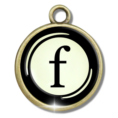 Typewriter Letters & Punctuation Glass Vintage Style Personalization Charms - Gutsy Goodness