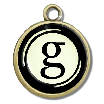 Typewriter Letters & Punctuation Glass Vintage Style Personalization Charms - Gutsy Goodness