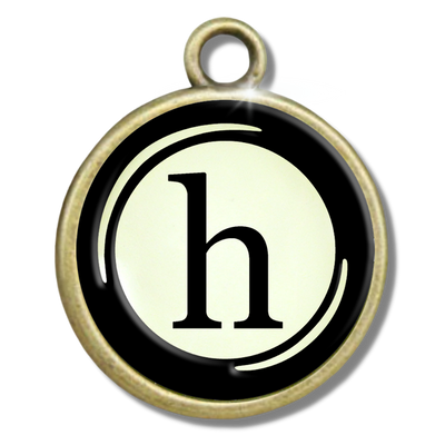 Typewriter Letters & Punctuation Glass Vintage Style Personalization Charms - Gutsy Goodness