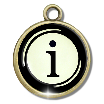 Typewriter Letters & Punctuation Glass Vintage Style Personalization Charms - Gutsy Goodness