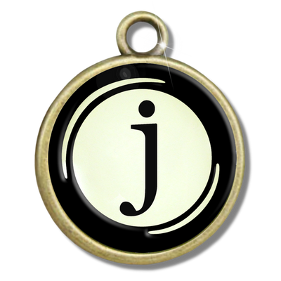 Typewriter Letters & Punctuation Glass Vintage Style Personalization Charms - Gutsy Goodness