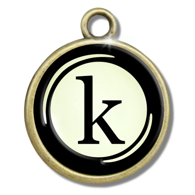 Typewriter Letters & Punctuation Glass Vintage Style Personalization Charms - Gutsy Goodness