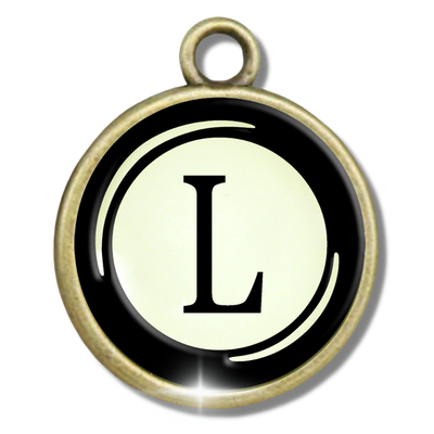 Typewriter Letters & Punctuation Glass Vintage Style Personalization Charms - Gutsy Goodness