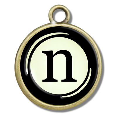 Typewriter Letters & Punctuation Glass Vintage Style Personalization Charms - Gutsy Goodness