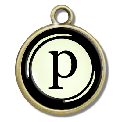 Typewriter Letters & Punctuation Glass Vintage Style Personalization Charms - Gutsy Goodness