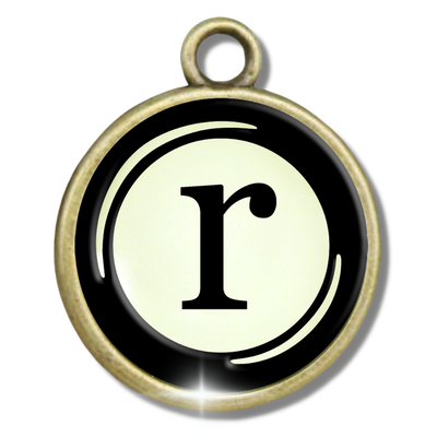 Typewriter Letters & Punctuation Glass Vintage Style Personalization Charms - Gutsy Goodness