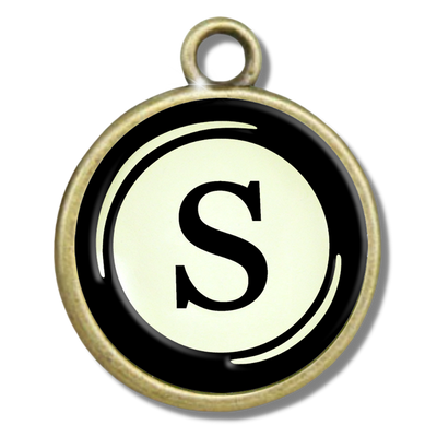 Typewriter Letters & Punctuation Glass Vintage Style Personalization Charms - Gutsy Goodness