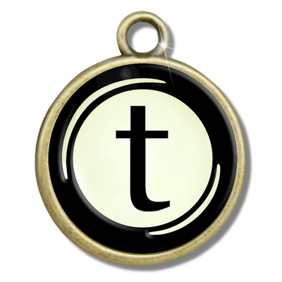Typewriter Letters & Punctuation Glass Vintage Style Personalization Charms - Gutsy Goodness