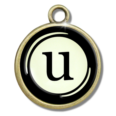 Typewriter Letters & Punctuation Glass Vintage Style Personalization Charms - Gutsy Goodness