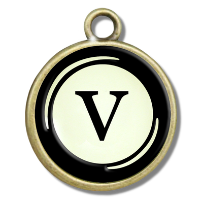 Typewriter Letters & Punctuation Glass Vintage Style Personalization Charms - Gutsy Goodness