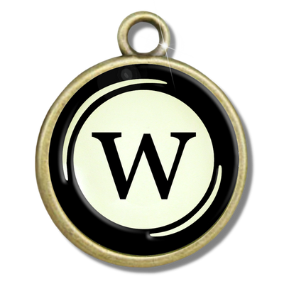 Typewriter Letters & Punctuation Glass Vintage Style Personalization Charms - Gutsy Goodness