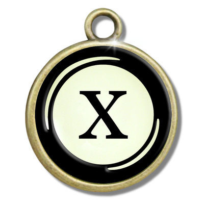 Typewriter Letters & Punctuation Glass Vintage Style Personalization Charms - Gutsy Goodness