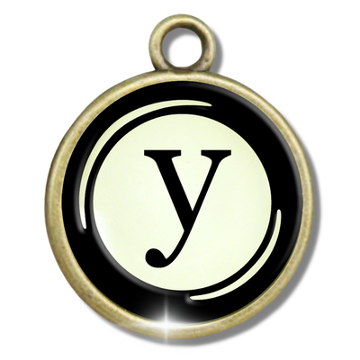 Typewriter Letters & Punctuation Glass Vintage Style Personalization Charms - Gutsy Goodness