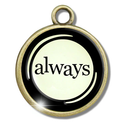 Typewriter Words Glass Vintage Style Personalization Charms - Gutsy Goodness