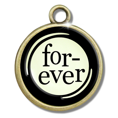 Typewriter Words Glass Vintage Style Personalization Charms - Gutsy Goodness