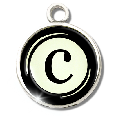 Typewriter Letters & Punctuation Glass Vintage Style Personalization Charms - Gutsy Goodness