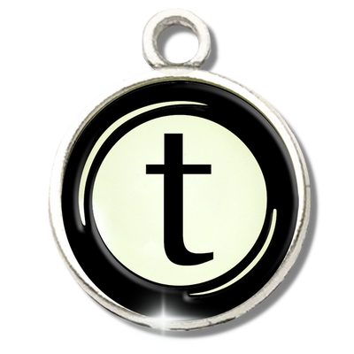 Typewriter Letters & Punctuation Glass Vintage Style Personalization Charms - Gutsy Goodness