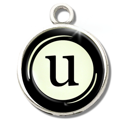 Typewriter Letters & Punctuation Glass Vintage Style Personalization Charms - Gutsy Goodness
