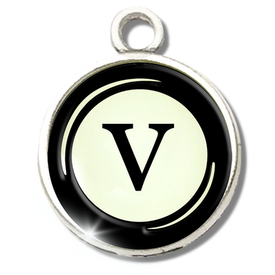 Typewriter Letters & Punctuation Glass Vintage Style Personalization Charms - Gutsy Goodness