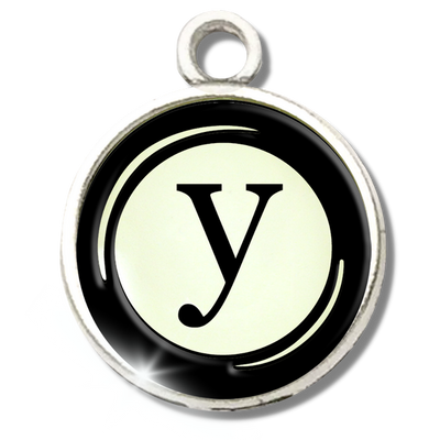 Typewriter Letters & Punctuation Glass Vintage Style Personalization Charms - Gutsy Goodness