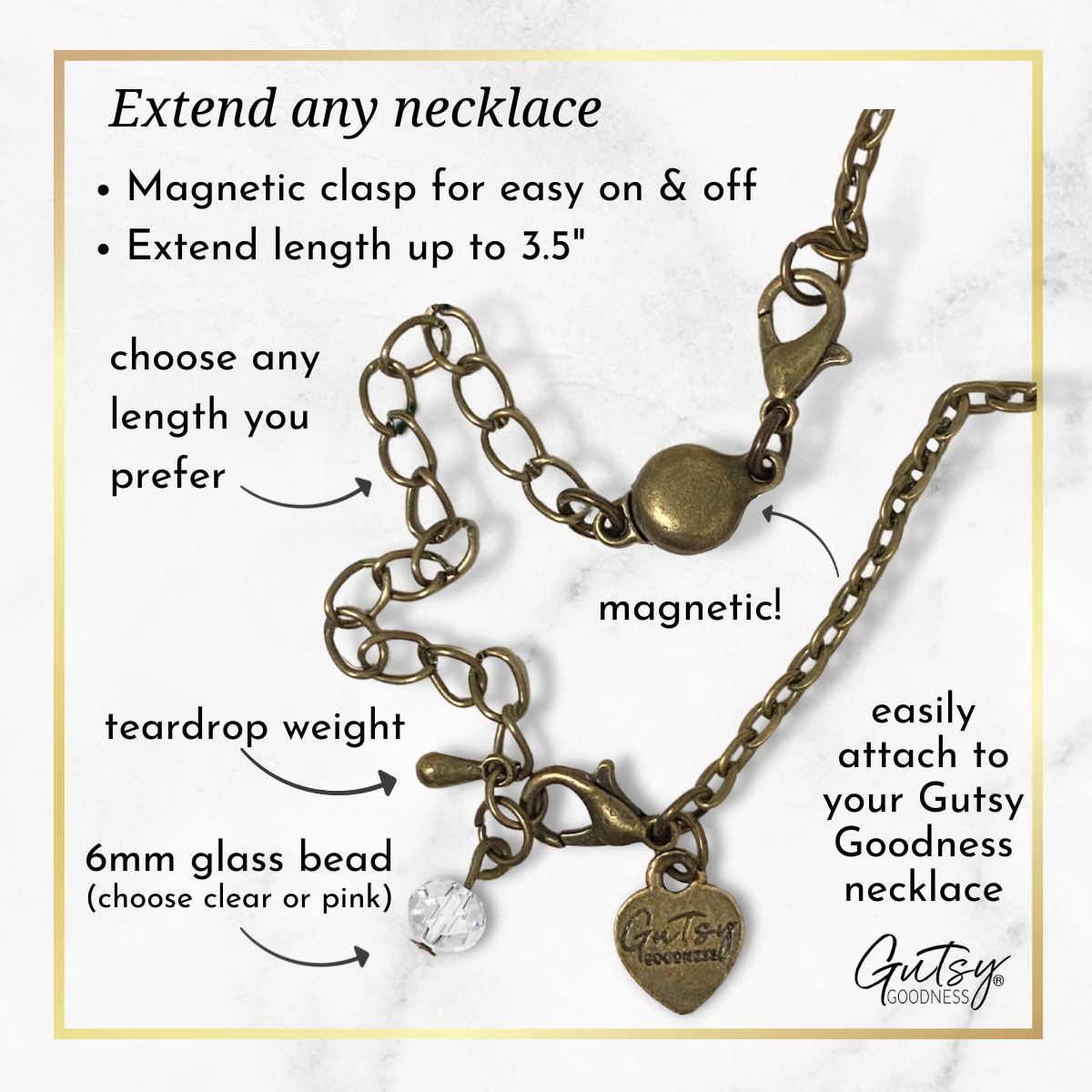 Magnetic necklace extender  Necklace extender, Magnetic necklace, Necklace