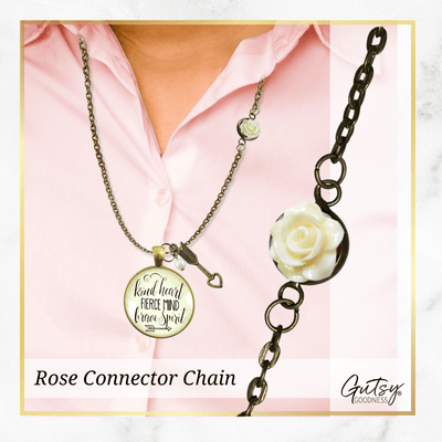 She is More Precious Rubies Necklace Faith Jewelry Rose Charm - Gutsy Goodness