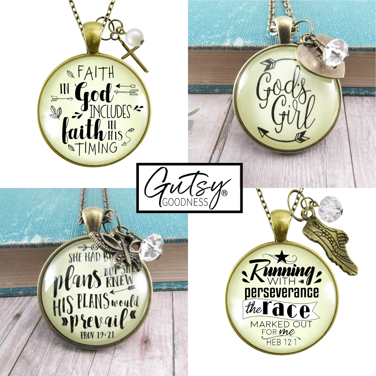 Starter Pack Faith Trendy Collection Handmade Necklaces Assortment Kit Christian Inspirational12 Individual Gift Boxes - Gutsy Goodness