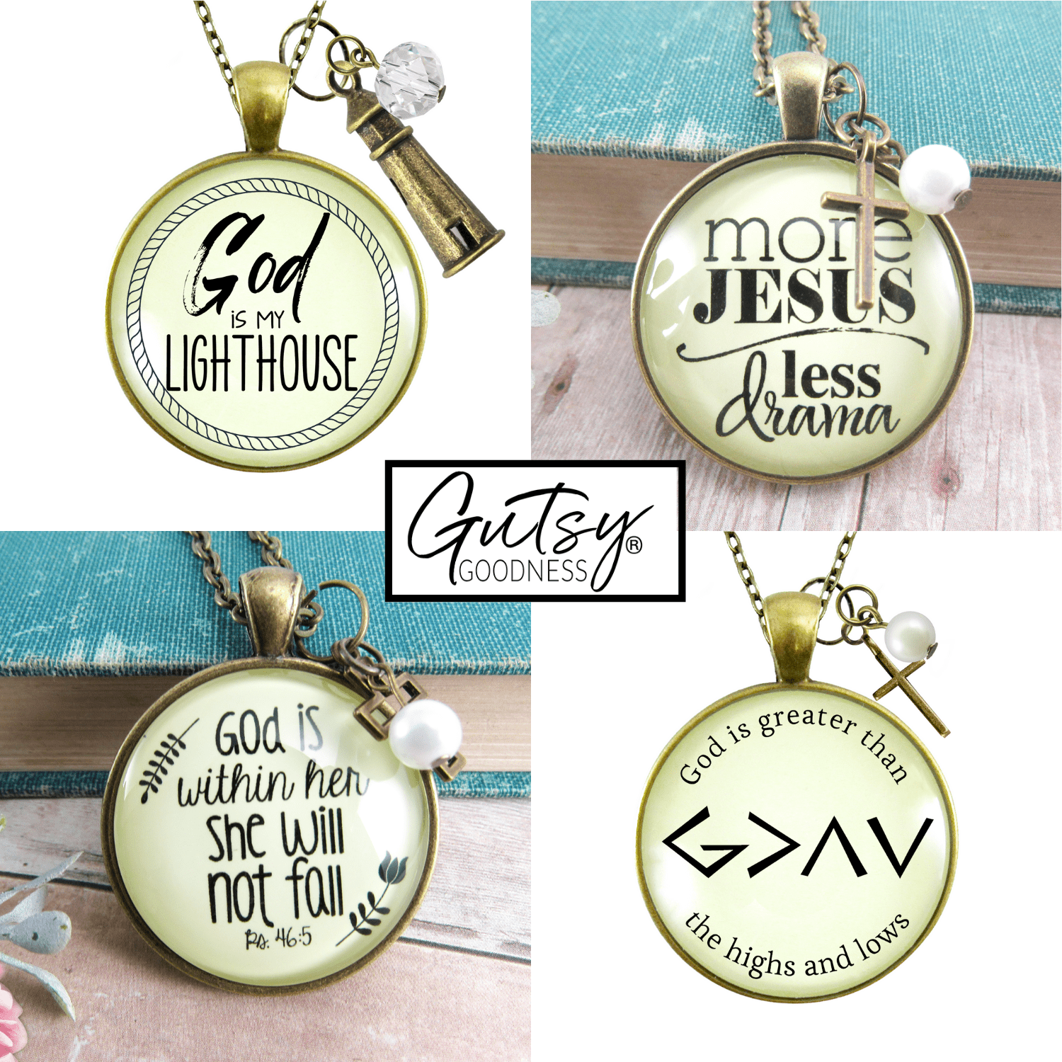 Starter Pack Faith Trendy Collection Handmade Necklaces Assortment Kit Christian Inspirational12 Individual Gift Boxes - Gutsy Goodness