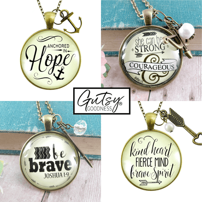 Starter Pack Brave Collection Handmade Necklaces Assortment Kit Hope Courage Faith Base 12 Individual Gift Boxes - Gutsy Goodness