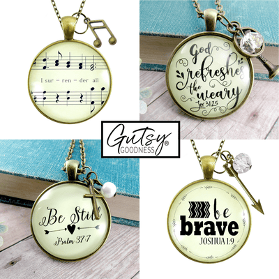 Starter Pack Faith Collection Handmade Necklaces Assortment Kit Encouragement Scripture Theme 12 Individual Gift Boxes - Gutsy Goodness