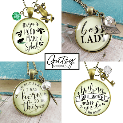 Starter Pack Brave Collection Handmade Necklaces Assortment Kit Hope Courage Faith Base 12 Individual Gift Boxes - Gutsy Goodness