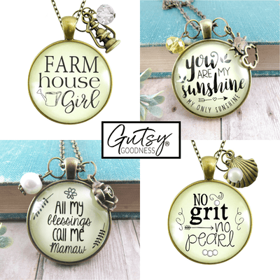 Starter Pack Southern Sayings Collection Handmade Necklaces Assortment Kit Southern Charm12 Individual Gift Boxes - Gutsy Goodness